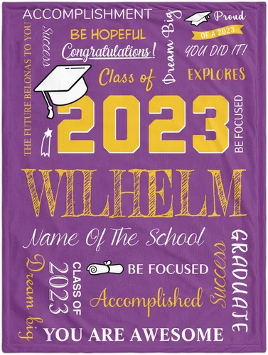Miniatura 8 de Manta de graduación personalizada, regalos de graduación 2023, clase de graduación de 2023 con nombre de la universidad, manta de regalo