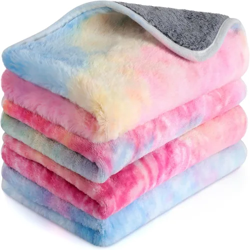 Miniatura 13 de Reginary 4 mantas impermeables de conejillo de indias, lavables, de forro polar para animales pequeños, absorbentes, para jaula de conejillo