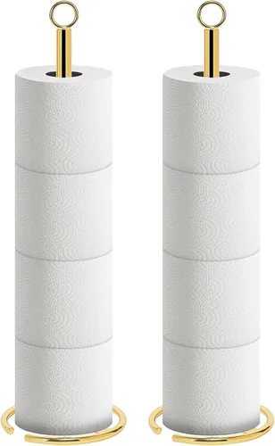 Miniatura 12 de NearMoon Soporte de papel higiénico para baño, soporte independiente con reserva, soporte para 4 rollos de papel de espacio para encimera de Acabado