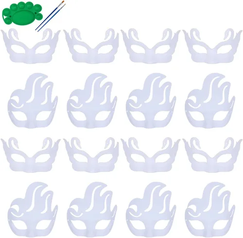 Miniatura 10 de Qavctw DIY White Masks Paper Cosplay Christmas Party Mask Unpainted Plain Craft Masquerade Masks