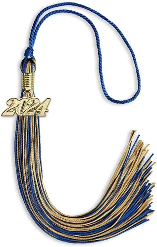 Miniatura 20 de Endea Graduation - Borla de doble color mixto con fecha dorada (negro/dorado antiguo, 2021)