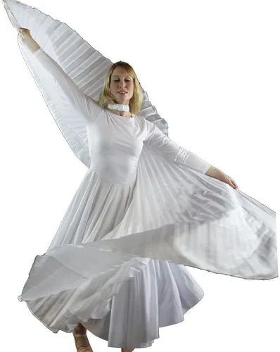 Miniatura 2 de danzcue Iridescent Blanco Alas De Isis Danza del Vientre con palos
