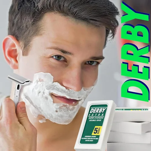 Miniatura 3 de 100 cuchillas de afeitar "Derby Extra Professional" de doble filo para maquinilla de afeitar recta