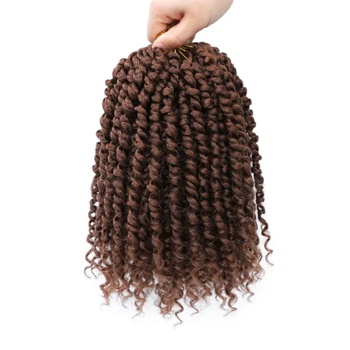Miniatura 41 de Pelo de ganchillo Passion Twist de 10 pulgadas, 8 paquetes, cabello Passion Twist pre-trenzado, cabello de ganchillo Passion Twist para mujeres 1b