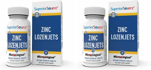 Miniatura 9 de Superior Source Zinc Lozenjets, Zinc (5 mg), Vitamina C (15 mg), tabletas microlingües de disolución rápida, 60 unidades, apoya la salud