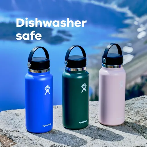 Miniatura 5 de Hydro Flask - Botella de agua de acero inoxidable aislada - Boca ancha con tapa flexible, sin derrame, a prueba de fugas y recargable de 40 oz Negro