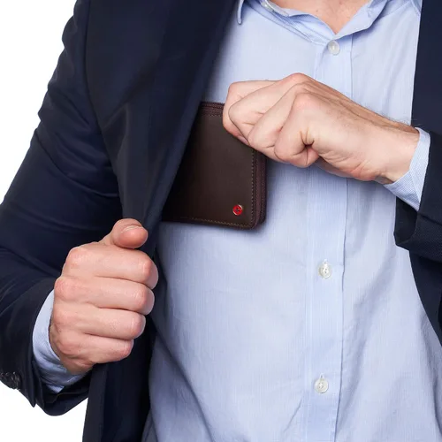 Miniatura 6 de Alpine Swiss Logan - Cartera de cuero con cremallera RFID para hombre, con cremallera alrededor de la bifurcación, viene en caja de regalo