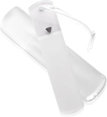 Bona Fide Beauty Lima de Pies de Cristal Checo con Funda Protectora, Raspador de Pies de Doble Cara de Alta Calidad, Raspador de Pies con Cordón en
