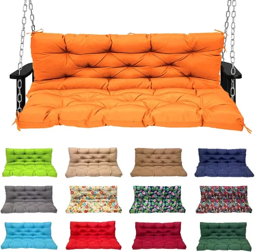 Miniatura 15 de Swing Cushions 2 Seater Replacement Waterproof Porch Swing Cushions with Backrest Thicken 4" Replacement Swing Cushions for Outdoor Furniture Patio