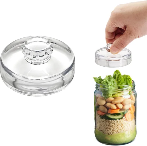 Pesas de vidrio de fermentación con asas de fácil agarre, pesas transparentes para conservas y peso de vidrio de decapado para frascos Mason de boca