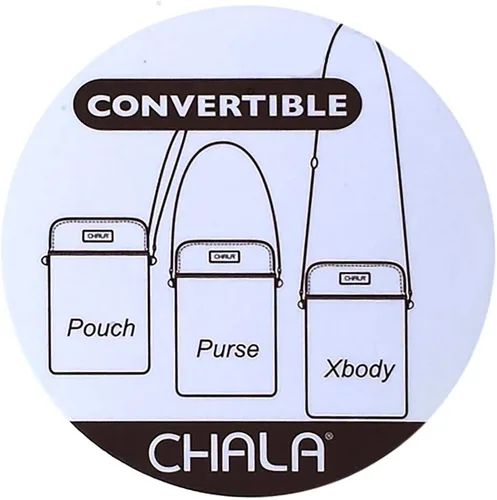 Miniatura 3 de CHALA Bolso cruzado para teléfono celular, piel sintética, lona multicolor con correa ajustable