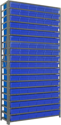 Miniatura 444 de Quantum QSBU-245BK Heavy Duty Shelving Unit with (7) Shelves and (24) QUS245 Black Bins for Garage Warehouse Storage Distribution 400 lb Load