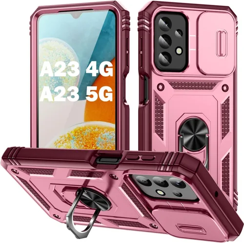 Miniatura 31 de PASNEW Funda para Samsung Galaxy A54, Soporte Metálico y Cubierta Deslizante para Cámara, Militar Multicapa Resistente de Cuerpo Completo a Prueba