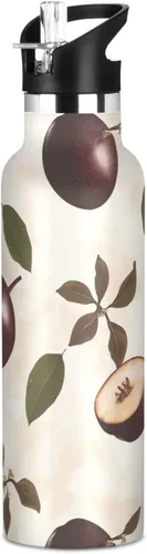 Miniatura 10 de Insulated Water Bottle with Straw Double Wall Vacuum Insulated Lightweight for Sports, Travel, and School, Sweet Wolf Purple 17