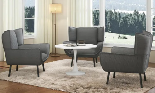 Miniatura 14 de AMERLIFE Silla decorativa, silla tapizada para sala de estar con respaldo alto, sillón de lectura gris para dormitorio, cómoda silla de pana