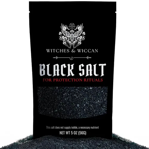 Miniatura 10 de Sal negra para rituales de protección y hechizos wiccanos, cristales de protección de energía negativa hechos a mano para brujería, bolsa de 14