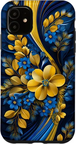 Miniatura 8 de Bandera de estilo floral de Ucrania para iPhone 11 Pro Max - Funda del orgullo ucraniano