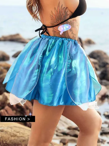 Miniatura 5 de TWINKLEDE Falda tutú de arco iris para mujer, disfraz de hada, tutú de elfo, falda tutú de fiesta para adolescentes y niñas