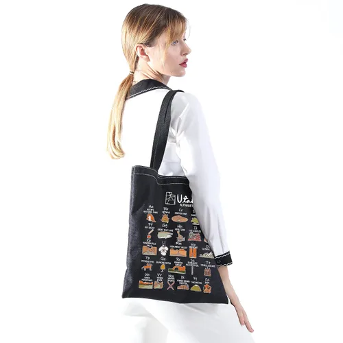 Miniatura 5 de MNIGIU Utah Tote - Bolsa de hombro de regalo de boda del estado - Reutilizable, Bolso tote negro Utah, Grande