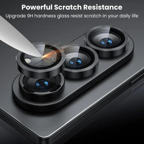 Miniatura 4 de WSKEN para Z Fold 7 Funda Protectora de Lente de Cámara - Ultra HD Antirreflejante Vidrio de Metal Templado Anti Arañazos Película Protectora