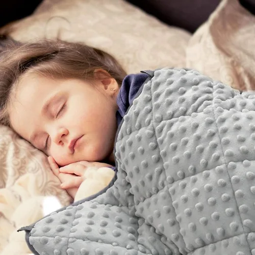 MAXTID - Manta con peso para niños de 3 libras, 36 x 48 pulgadas, algodón y minky, manta pesada premium para niños, manta de confort sensorial Gris