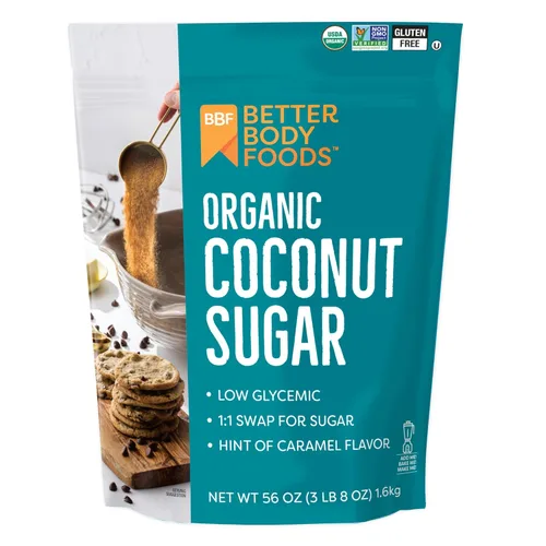 Miniatura 11 de BetterBody Foods - azúcar de coco orgánico, un edulcorante natural y alternativa al azúcar, gran reemplazo para azúcar blanco o azúcar refinado, sin