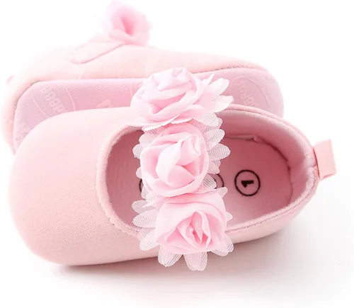 Miniatura 6 de myppgg Zapatos planos Mary Jane para bebé niña, con lazo brillante, vestido de princesa, zapatos de cuna antideslizantes para niños pequeños que