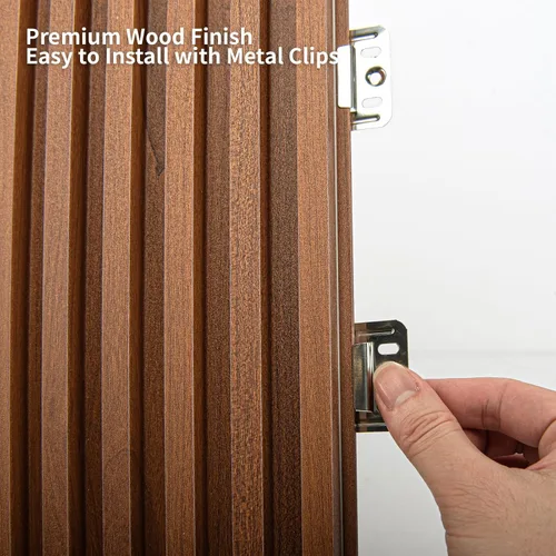 Miniatura 5 de Art3dwallpanels Paneles de pared de listones de madera, paneles de pared 3D insonorizados WPC de 104 x 6.7 pulgadas para decoración de pared Roble