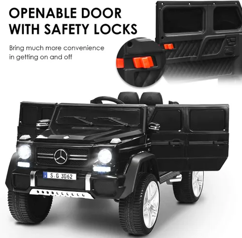 Miniatura 6 de HONEY JOY Camión para Paseo con Licencia Mercedes-Benz Maybach G650, Juguetes Eléctricos con Control Remoto, Luces LED, Música, Arranque Lento, Negro