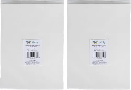 Miniatura 10 de PLEINLY Papel de acuarela 100% algodón, 40 hojas sueltas, 14 x 10 pulgadas, prensa en frío, 140 libras, relación de aspecto 3:4, papel tipo L