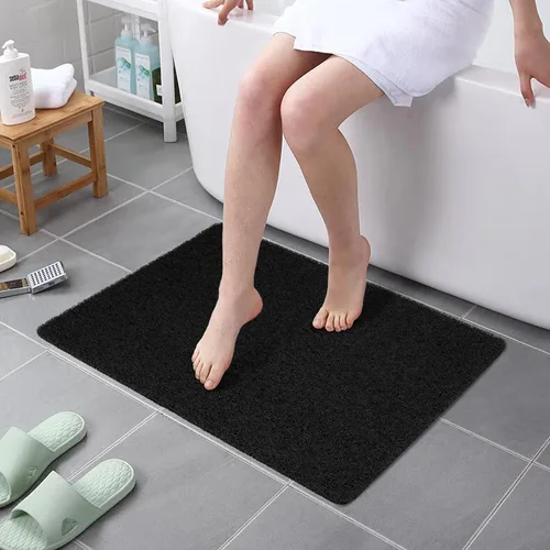 Miniatura 18 de HITSLAM Tapete de ducha antideslizante, tapete de bañera antideslizante de 24 x 24 pulgadas con drenaje, tapete de baño de ducha de PVC suave