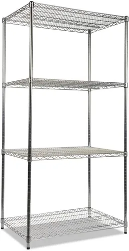 Miniatura 17 de Alera ALE Industrial - Kit de inicio de estantería de alambre resistente, 4 estantes, 48 pulgadas de ancho x 18 pulgadas de profundidad x 72 plateado