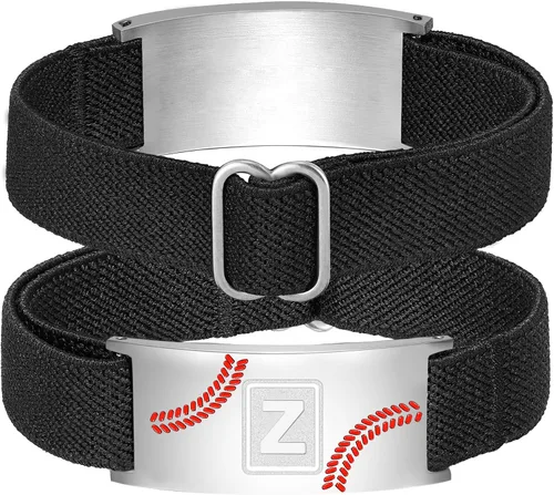Miniatura 36 de Regalos de béisbol para niños y hombres, entrenador, equipo, niños, jugador, inicial, con letra A-Z, pulseras de béisbol, regalos de fiesta