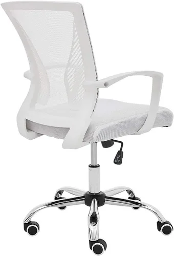 Miniatura 4 de Modern Home Zuna - Silla de oficina con respaldo medio, respaldo ergonómico de malla, silla de escritorio (blanco/blanco)