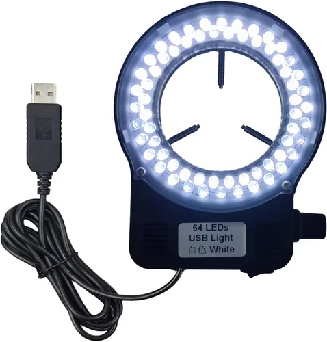 Miniatura 11 de 144 64 Iluminación LED de anillo de luz para microscopio estéreo, lámpara de luz de anillo ajustable industria, monocular, binocular, soldadura 64