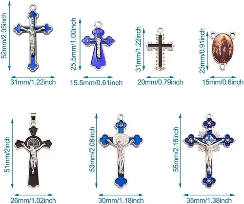 Miniatura 4 de Mega Pet Colgantes de cruz de aleación para fabricación de joyas y aretes de collar mixto