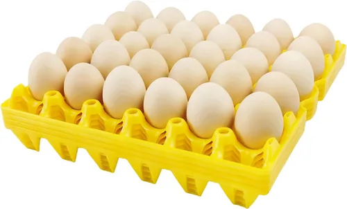 Miniatura 7 de Paquete de 8 bandejas de huevos de plástico para huevos de 30 huevos para granjeros caseros, cajas apilables para huevos con capacidad