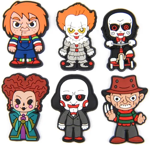 Miniatura 3 de XQNB Dijes de PVC para zapatos, película de terror, accesorios para decoración de zapatos de Halloween, accesorios para niños, niñas, niños