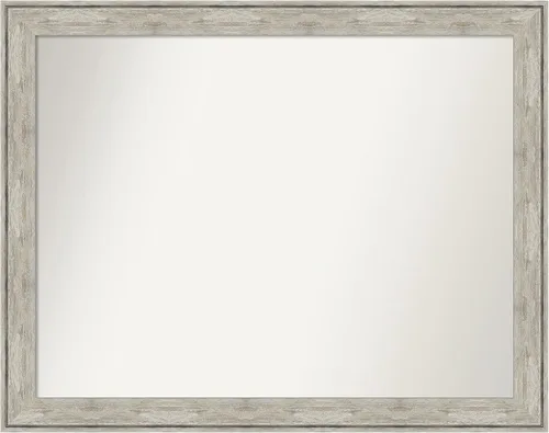 Miniatura 120 de Amanti Art Espejo de baño plateado para sobre fregadero, 28 x 47 pulgadas, espejo rectangular de plata imperial, marco de madera tradicional de gran