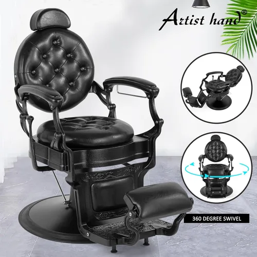 Miniatura 3 de Artist hand Silla de peluquero retro Sillas de peluquería de alta resistencia Silla de salón vintage Silla reclinable hidráulica Silla reclinable