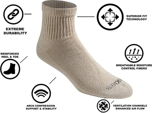 Miniatura 2 de Dickies Dri-Tech - Calcetines de control de humedad para hombre, paquete múltiple
