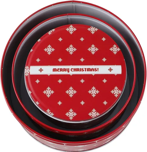 Miniatura 4 de Latas de galletas de caramelo de Navidad, caja de lata pequeña de almacenamiento de alimentos para regalo, metal extra grueso, juego de 3