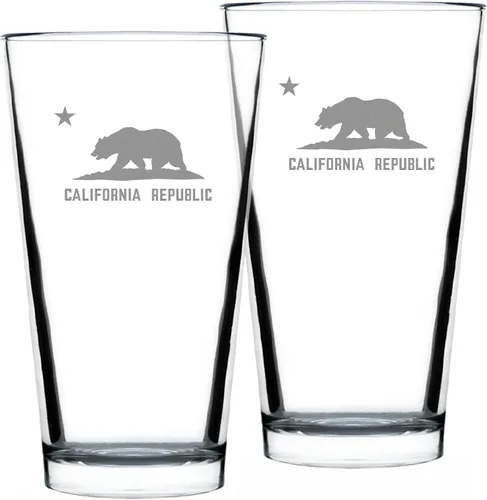 Miniatura 6 de Vaso de pinta personalizado con bandera de California para cerveza, decoración de beber con temática estatal y regalos para mujeres y hombres