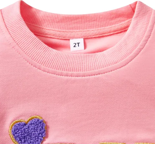 Miniatura 88 de Sudaderas para niñas pequeñas, cuello redondo, sin botones, de manga larga, para invierno, casual, ropa 2T-7T, Dinosaurio