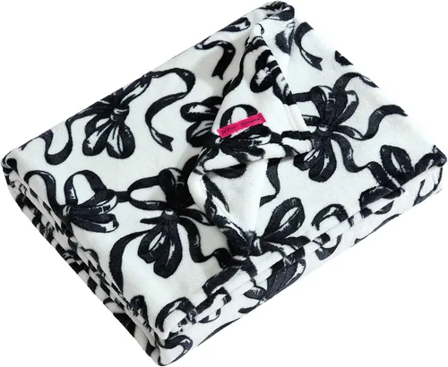Betsey Johnson - Manta de felpa para sofá o cama, suave manta reversible de forro polar occidental, acogedora manta suave impresa, lazos de ballet