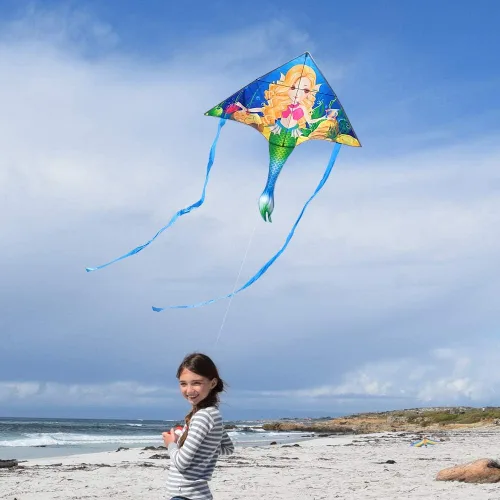 Miniatura 3 de Mint's Colorful Life Mermaid Kite for Girls & Kids, Easiest to Fly Delta Kite