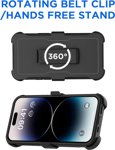Miniatura 7 de AICase Funda para iPhone 14 Pro Max con protector de pantalla de vidrio + lente de cámara, resistente protección contra caídas, cuerpo completo