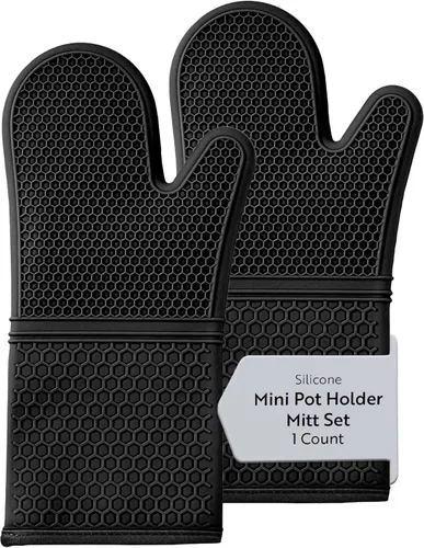 Restaurantware Juego de 2 Guantes de Silicona para Horno, 1 Caja de 13.98 x 7.28 x 1.57 Pulgadas, Guantes Forrados de Algodón Resistentes al Calor,