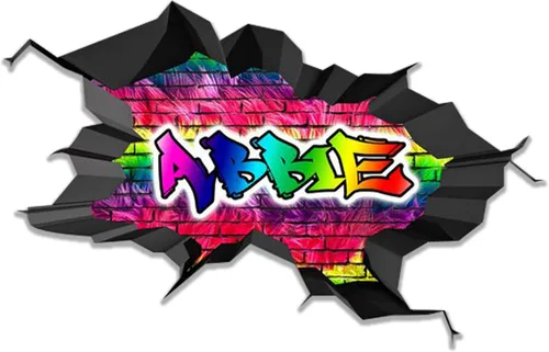 Miniatura 20 de Calcomanía de pared con nombre personalizado, graffiti 3D Arte personalizado calcomanía decorativa de vinilo Removible Despegar y pegar