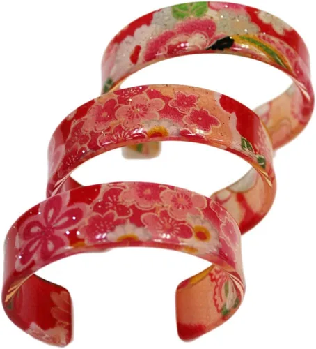 Miniatura 3 de N&N Find Japan Pulsera japonesa Kyoto Chirimen (rojorosa), Acrílico